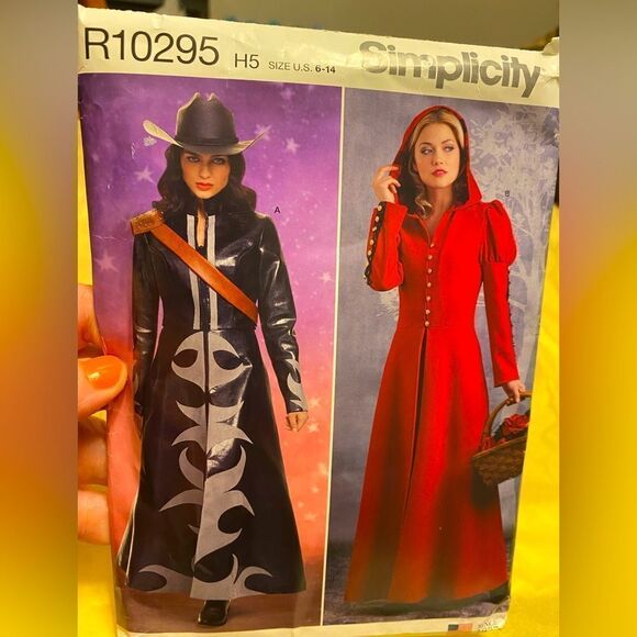 New unused uncut simplicity cosplay costume pattern riding hood trench sewing - Picture 1 of 5